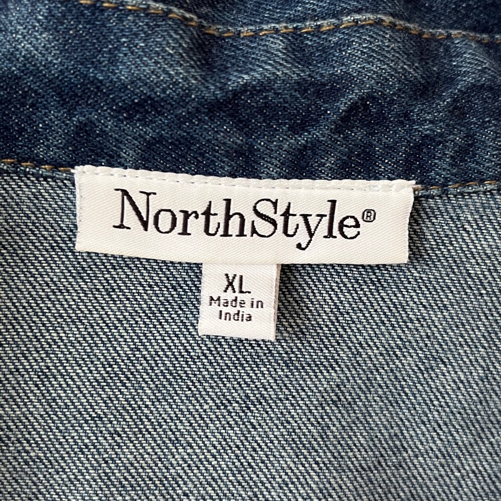 NorthStyle Knee-length Denim Jacket - Classic Blue - Picture 5 of 7